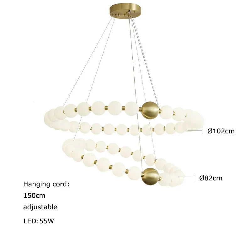 Love Gold Chrome Chandelier LED Suspension Lighting for Dinning Room