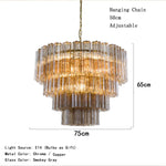 Vintage Smoke Gray Glass Chandelier