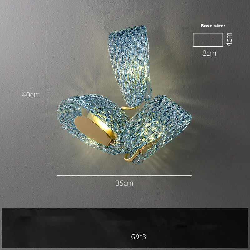 Blue Queen Crystal Glass LED Ceiling Chandelier - Elegant Lighting Fixture for Living Room