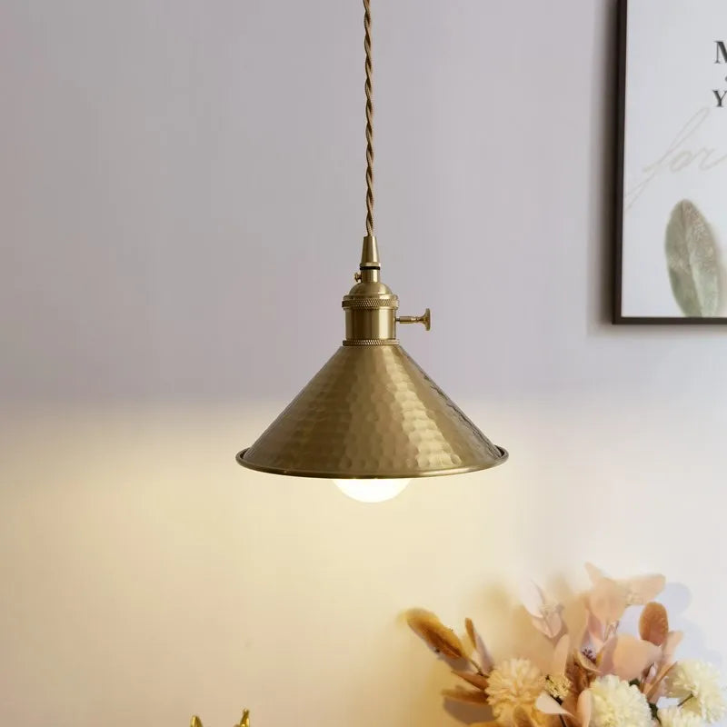 Copper LED Pendant Light, Modern Decor for Bedroom & Living Room