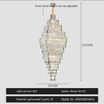 AFRALIA Crystal Large Chandelier for Villa Duplex Loft Stairs Living Room Hall.