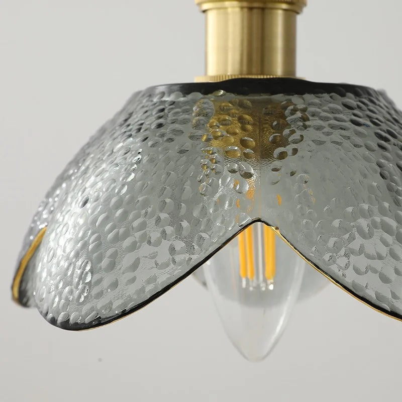 Glass Copper LED Hanging Light: Nordic Pendant Lamp, Living Room Bedroom Coffee Knob Switch