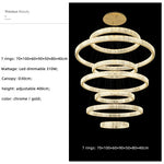 Luxury K9 Crystal Pendant Lights | Dimmable LED Circles Hanging Lamp