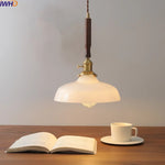 Walnut Glass Pendant Lamp: Nordic LED Hanging Light Fixture for Dining Room, Bedroom, Bar