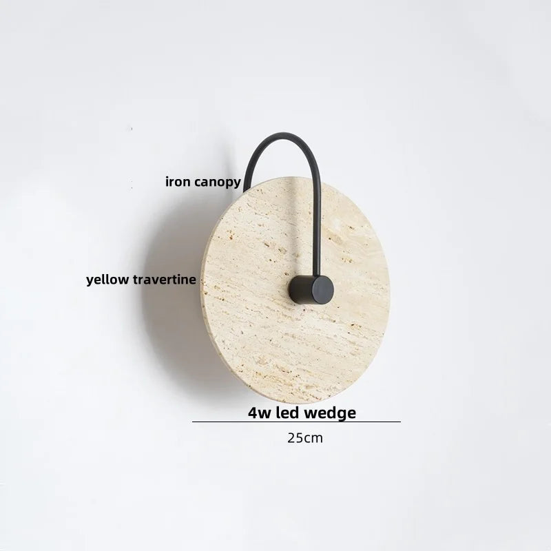 Terrazzo Marble Stone LED Wall Sconce Lamp, Modern Nordic Bedside Light