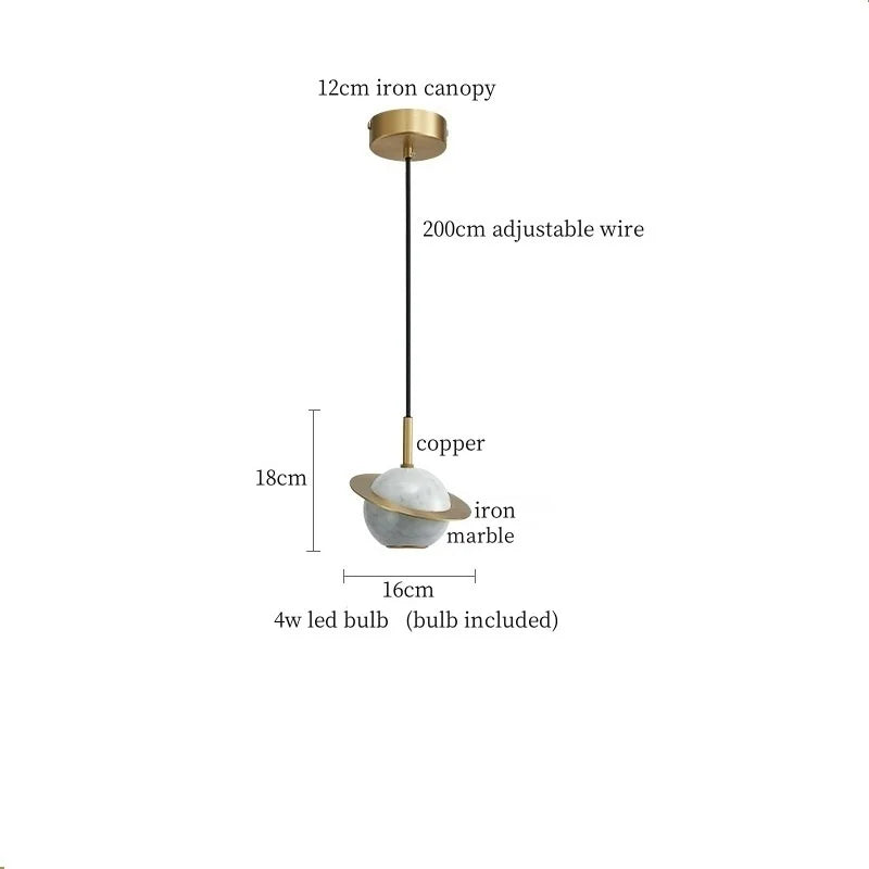 Emerald-Green Marble LED Pendant Lamp for Modern Spaces