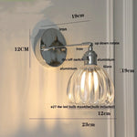 Clear Glass Iron Wall Lamp - Dual Light Up Down Rotate for Home Décor