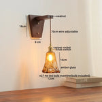 Walnut Glass LED Wall Light Fixture | Modern Bedroom Bathroom Living Room Lamp