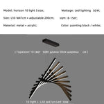 Modern Luxury LED Chandelier Adjustable Pendant Light Black/White Metal