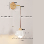 Clear Glass LED Wall Light with Pull Chain Switch