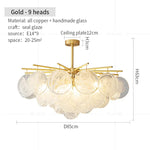 Modern Black Gold All-Copper Chandelier for Living Room Restaurant Nordic Minimalist