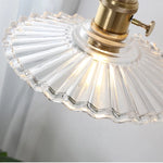 Glass Copper LED Pendant Lamp with Wire Adjustment & Knob Switch