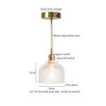 Afralia™ Green Brass Glass LED Pendant Light for Kitchen Cafe Bar Loft Decoration