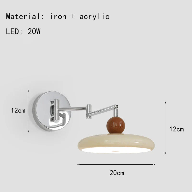 Iron Wall Light: Modern Rotatable LED Wall Lamp for Bedroom Lighting