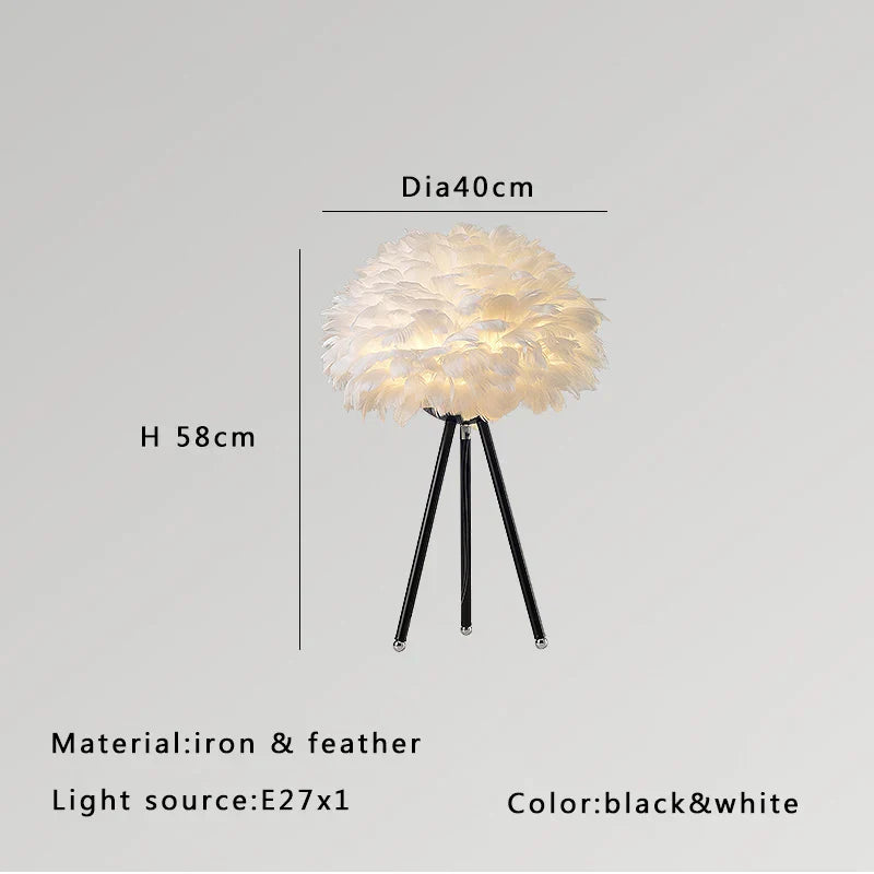 Feather White Grey Floor Lamp Minimalist Standard Light Living Room Shop Bedside Standing Lamps