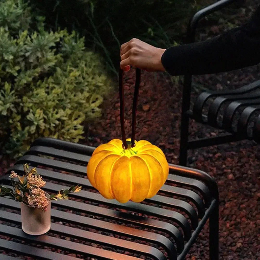 Pumpkin Table Lamp | Rechargeable & Portable | Modern Style, Bedroom Study Atmosphere