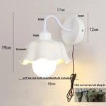 Afralia™ Glass Iron LED Wall Sconce Pull Chain Switch White Stair Light