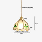 Pink Glass LED Pendant Lights Copper Modern Hanging Lamp Home Decor