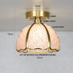 Crystal Glass LED Ceiling Light Copper Canopy Nordic Modern Design