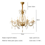 Crystal LED Chandelier Living Room Luxury Lighting E14 Pendant Lamparas