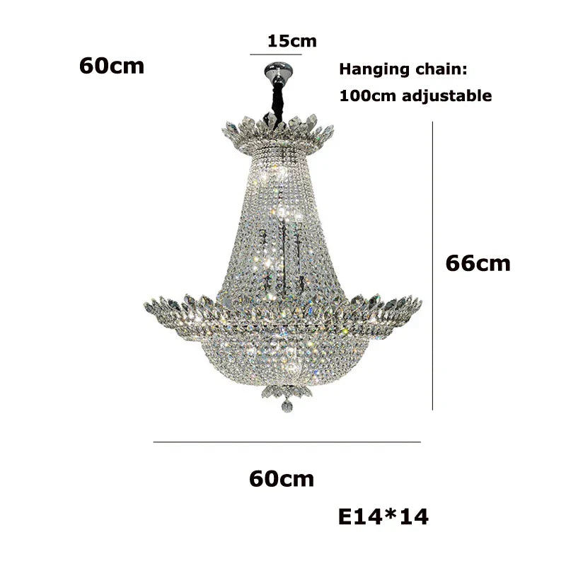 Crystal LED Chandelier Light Fixture for Luxe Living Room Décor