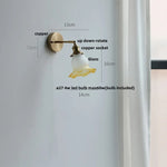 Afralia™ Glass Wall Sconce Retro LED Rotate Pull Chain Mirror Light