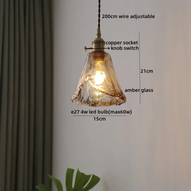 Clear Glass LED Pendant Light | Nordic Hanging Chandelier for Kitchen, Living Room