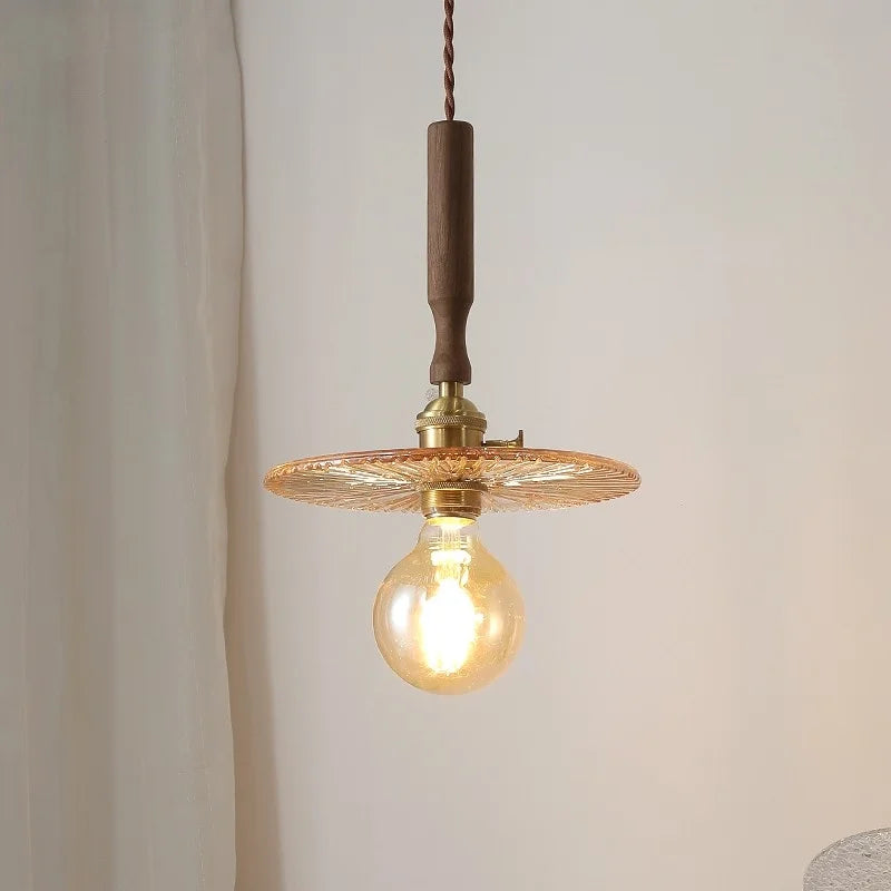 Copper Glass LED Pendant Lamp Modern Style for Dining Room, Bedroom, Bar.