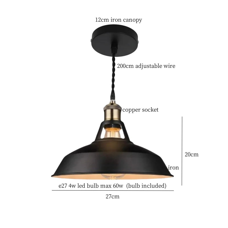 Blue Iron Art LED Pendant Light, Nordic Modern Style for Home and Commercial Spaces