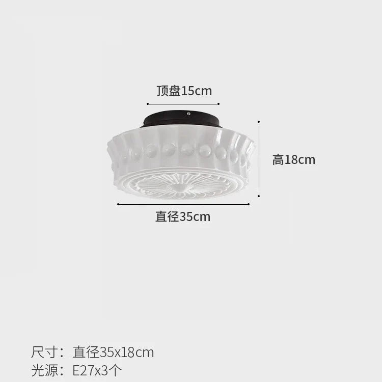 Glass Ceiling Lamp with E27 Light Bulb for Bedroom Living Room