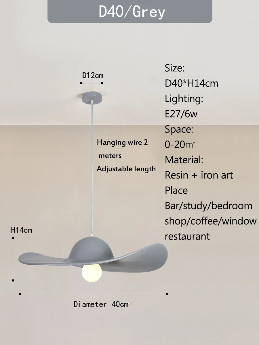 Nordi Cream Pendant Lights Hat Chandelier for Home Decor