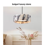 Afralia™ Vintage LED Pendant Lamp Bulgari Stone Luxury Hanging Light Fixtures