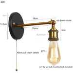 Afralia™ Gold Industrial LED Wall Lamp for Loft Stair, Coffee Bar, Bedroom