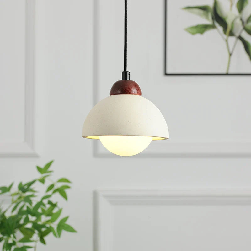 White Micro Cement LED Pendant Lights for Modern Living Spaces