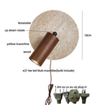 Wabi Sabi LED Wall Sconce, Pull Chain, Rotate Wood Mirror Light