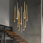 Retro Copper Gold Chandelier Pendant Light for Living Room Dining Bar