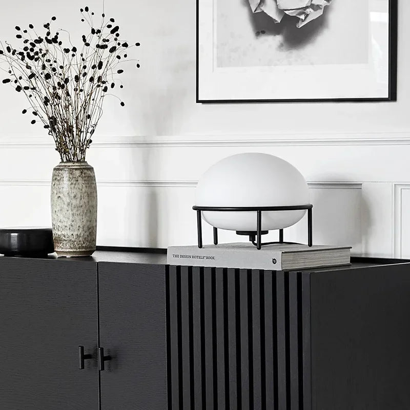 Glass Ball Table Lamp for Bedroom Living Room