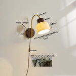 Ceramic Wood LED Wall Lights Modern Bedside Lamp for Home Decor