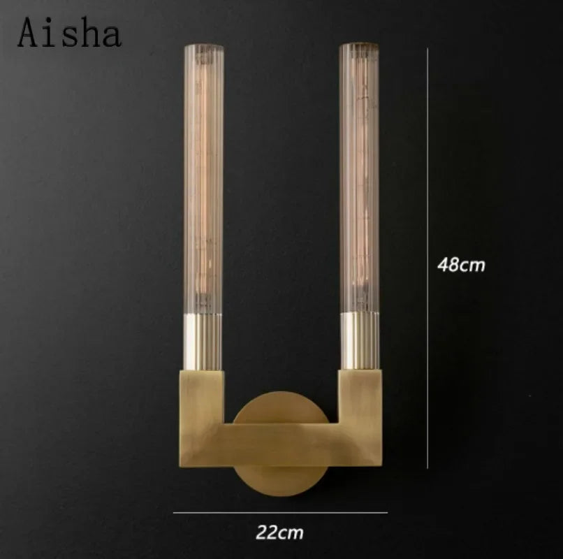 Retro Glass Wall Sconces for Hotel Clubhouse Corridor and Bedroom