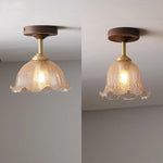 Modern Wood Glass LED Ceiling Light for Living Room, Aisle, Balcony, Indoor Lighting