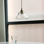 Walnut Wood Clear Glass LED Pendant Lamp - Nordic Modern Hanging Light