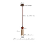 Afralia™ White Glass LED Pendant Lamp Yellow Travertine Nordic Modern Interior Lighting