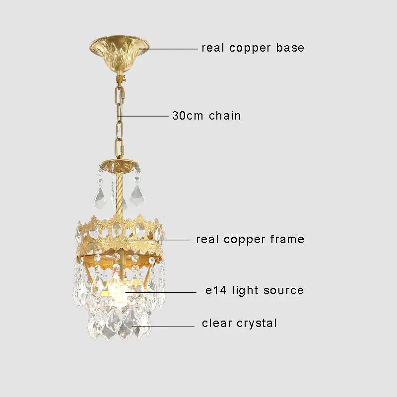 Copper Crystal Chandelier: Modern Nordic LED Lighting for Home Decor