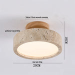 LED Wood Yellow Travertine Ceiling Light - Modern Style for Home Decor