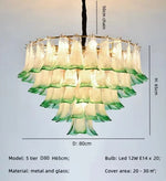 Luxury Green Glass Pendant Lights Metal Round Luminaria Fixture