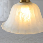 Copper Socket LED Pendant Light Fixture with White Glass Shade in Nordic Modern Style