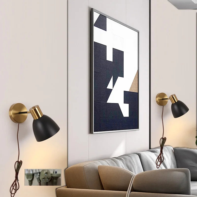 Modern Black Iron LED Wall Sconce for Hallway Bedroom Vanity Bar