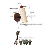 Nordic Modern Rotate LED Wall Lights Yellow Travertine Stone Wood Applique Murale