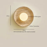 Afralia™ Nordic LED Wall Lamp Wood Yellow Travertine Mirror Light