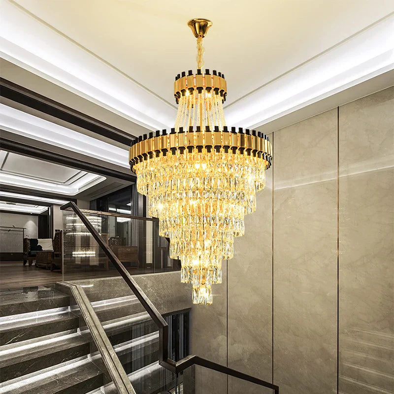 Crystal Chandelier for Duplex Villa Hotel Club Banquet Hall Engineering Lighting
